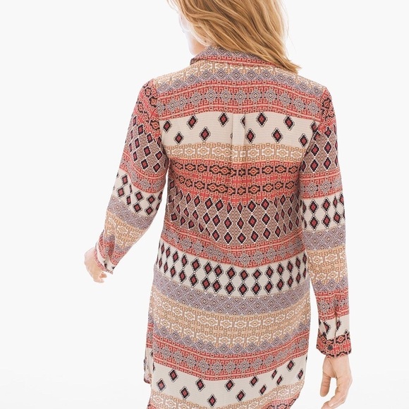 Chicos Exquisite Patterns Shirt Size 3 - Picture 2 of 7